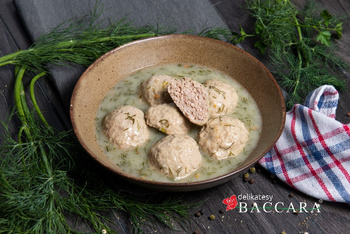 Pulpety z INDYKA w sosie koperkowym (słoik 540 ml)