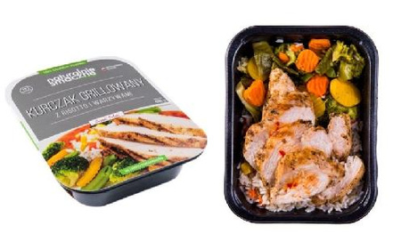 Kurczak grillowany z risotto i warzywami (600g)