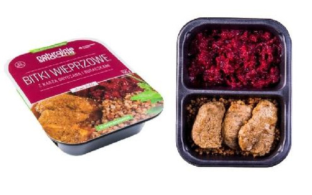 Bitki wieprzowe z kaszą gryczaną i buraczkami (500g)