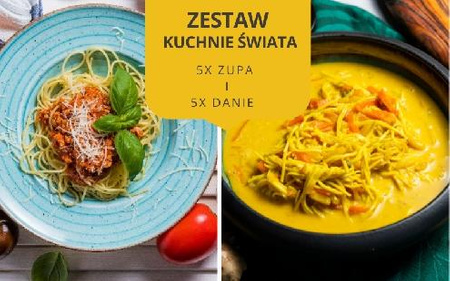 Zestaw obiadowy KUCHNIE ŚWIATA (5 zup i 5 dań)