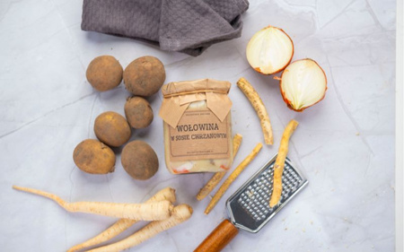 WOŁOWINA (pręga) w sosie chrzanowym (słoik 500 ml)