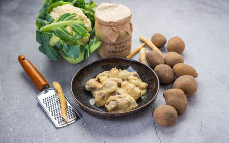 Żołądki z INDYKA z sosie chrzanowym (słoik 500 ml)