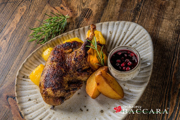 Kaczka pieczona (połówka)