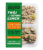 Wieprzowina z grzybami leśnymi i kaszą pęczak (400g)